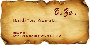 Balázs Zsanett névjegykártya