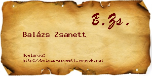 Balázs Zsanett névjegykártya